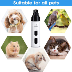 Rechargeable Dog Nail Grinders USB Charging Pet Nail Clippers Electric Dog Cat Paws Nail Grinder Grooming Trimmer Tools
