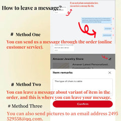An instructional graphic showing three methods for customers to send customization details.