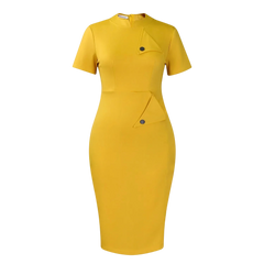 Yihddy women's vintage bodycon midi dress with half high collar, sheath style, perfect for party or stylish occasions.