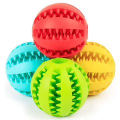 Interactive Dog Chew Ball Rubber Pet Toy Teeth Cleaning Treat Dispensing Puppy Training Ball