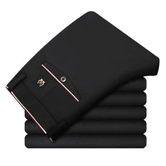 Men's Travel Dress Pants Stretch, No Iron Required Business Trousers, British Classic Slim Fit Lightweight Office Work Pants