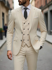 Classic Wedding Tuxedos Slim Fit Bridegroom For Men 3 Pieces Groomsmen Suit Male Formal Business Men Suits(Jacket+Vest+Pants)