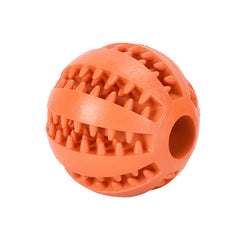 Interactive Dog Chew Ball Rubber Pet Toy Teeth Cleaning Treat Dispensing Puppy Training Ball