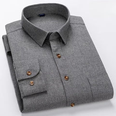 plus size 7xl 100%cotton long sleeve shirts for man slim fit formal plian shirt soft plaid casual tops striped office clothes