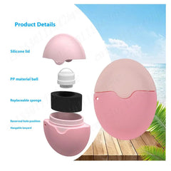 55ML Sunscreen Applicator Portable Refillable Roll on Sponge Applicator Silicone Suncream Lotion Applicators for Family Travel