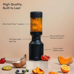 The Mini Blender Plus | Mini Countertop Kitchen Blender | Blend Smoothies And Shakes, Dressings, Sauces, Dips | Extra Vessels,