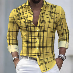 2026 21-color Spring/Autumn New Men's Long-Sleeved Striped Shirt, European and American Style Casual Loose Comfortable Top