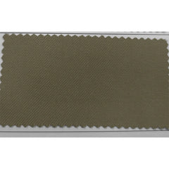 A rectangular fabric swatch in a muted olive green shade with a distinct diagonal twill weave.