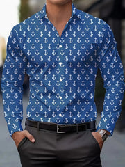 Men's Stylish Casual Long Sleeve Shirt Breathable Tops Gradient Casual Business Shirts Full Sleeve shirts Turn-Down Collar