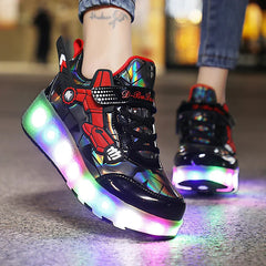children's flashing roller skates outdoor recreational sports shoes wheel shoes boy girls skate sneakers SHOWLU FASHION STORE