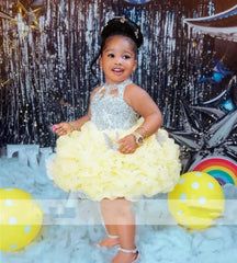 JDY Custom Flower Girl Dress Wedding Cute Baby Tiered Simple Kids' Birthday Party First Communion Ball Gown