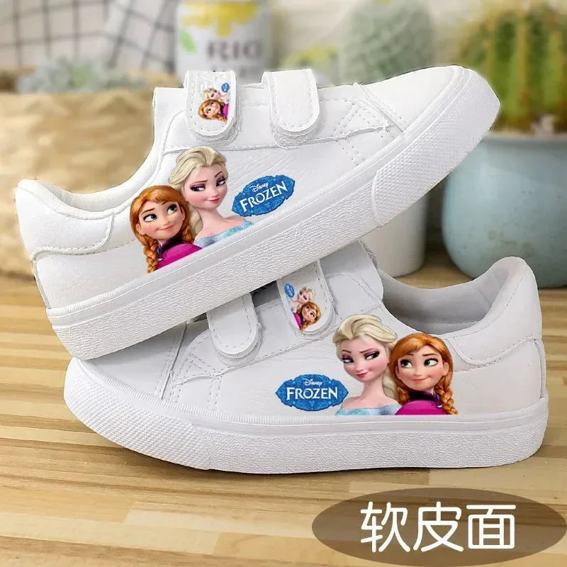 Disney Children's Canvas Shoes frozen elsa Low top Girls sport Shoes PU Autumn Breathable Non slip Casual Shoes SHOWLU FASHION STORE