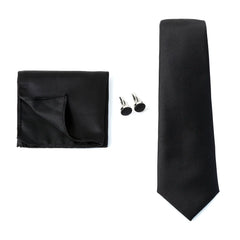 HUISHI Men Ties Solid Color Formal Wedding Necktie Jacquard Woven Tie Handkerchief Cufflinks For Men Business Suit 3pcs Wedding