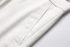 Men's Three-Piece White Suit, Anti-Wrinkle, No-Iron, Anti-Stick Fur Business Formal Suit, Four-Season Workplace Work Clothing Dr