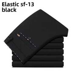 Men's Travel Dress Pants Stretch, No Iron Required Business Trousers, British Classic Slim Fit Lightweight Office Work Pants