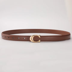 High-quality Women's Fashionable Belt C-shaped Buckle Smooth Buckle Temperament Double-sided Gift For Mother Using Belt