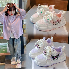 Children's Cute Melody Casual Board Shoes Girl's Cartoon Sneakers Spring and Autumn New Kawaii Kuromi Anti Slip Soft Sole Shoes SHOWLU FASHION STORE