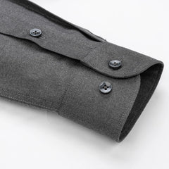 Men's Quality Wool Blend Long Sleeve Solid Dress Shirts Without Pocket Comfortable Soft Regular-fit Smart Casual Office Shirt