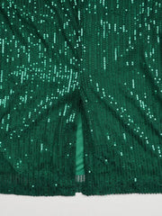 Women Sequin Christmas Party Dresses O Neck Patchwork Mesh Short Sleeve Ruffles Peplum 3D Flower Gowns Wedding Guest Occasion