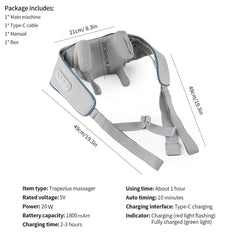 Neck Shoulder Massage Shawl Electric Deep Tissue
