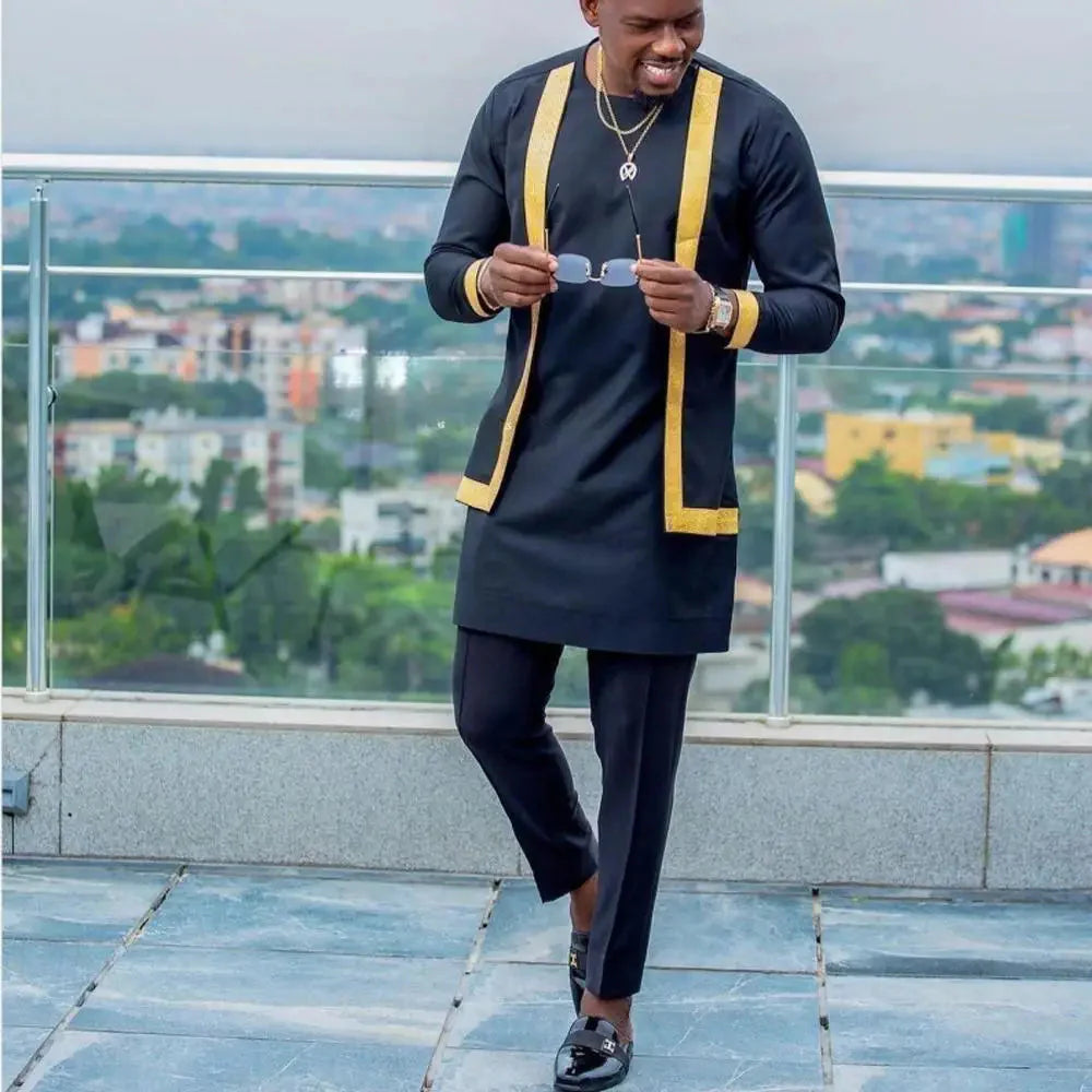 2025 new traditional men's suit luxury gentleman's shirt suit casual travel banquet men's two-piece set fashionable men's suit SHOWLU FASHION STORE