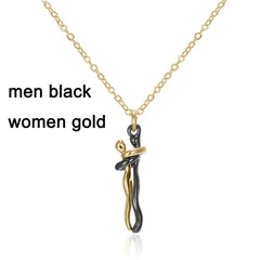 Fashion Hugging Necklace Jewelry Choker Hug Pendant Chain Men Necklaces For Lover Women Couple Men Lady Female Male Gift