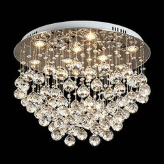 Luxury Water Drop Crystal Ceiling Lamp Modern Round Flush Mount LED Chandelier For Villa Closet Dining Room Home Lighting