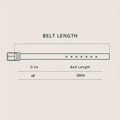 A diagram shows a men's leather belt with a buckle and a total length of 120 centimeters.