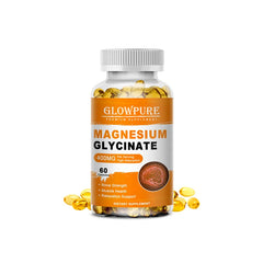 Magnesium Glycinate 400mg for Sleep, Brain, Nervous System, Bone, Muscle, Relieve Anxiety Heart Health, Stress & Anxiety Relief