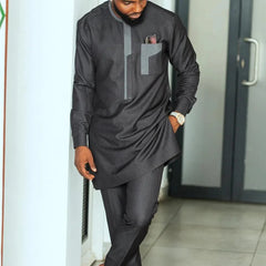 2025 new traditional men's suit luxury gentleman's shirt suit casual travel banquet men's two-piece set fashionable men's suit SHOWLU FASHION STORE