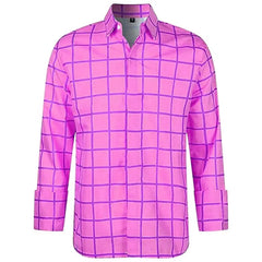 2025 Men's Long Sleeve Shirt Casual Plaid Color Summer New 3D Printed Lapel Shirt Men and Women Fashion Unisex Clothing Tops