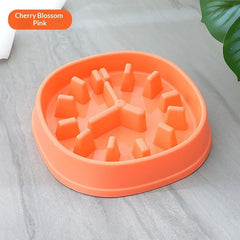 Slow Feeder Dog Bowl Anti Choking Thickened Plastic Clock Shape Pet Food Basin Easy Clean