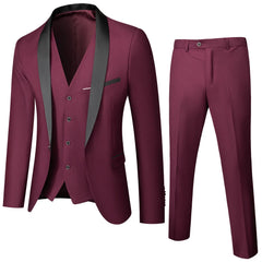 High Quality luxury Retro carving Party Dress Slim Fit Tuxedo Prom Suit Fashion white Male Groom Wedding three-piece