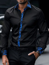 Men's fashionable business style long sleeved shirt with special pattern pattern. Long sleeved shirt suitable for parties