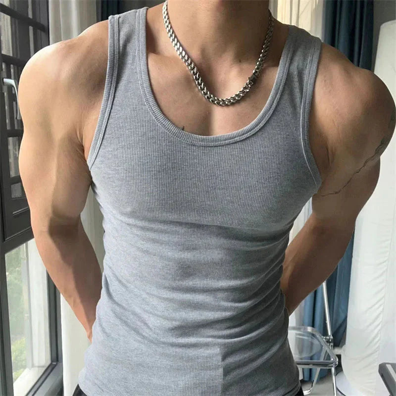 High Tuality Slim-fit Stretch Vest Sleeveless Base Shirt Short Sleeve Tee Oversized T-shirt Summer Men Clothing Sports shirt Top SHOWLU FASHION STORE