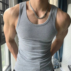 High Tuality Slim-fit Stretch Vest Sleeveless Base Shirt Short Sleeve Tee Oversized T-shirt Summer Men Clothing Sports shirt Top SHOWLU FASHION STORE