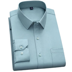 BAMBOOPLE New Fashion Non-iron Shirt Anti-wrinkle Classic Solid Business Casual Soft Wear Long Sleeve Shirts for Men AEchoice