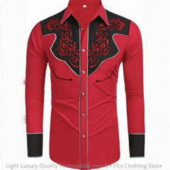 20 -color men's shirt long -sleeved shirt retro western denim big size loose cardigan long -sleeved casual shirt soft fabric