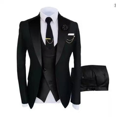 New Costume Homme Popular Clothing Luxury Party Stage Men's Suit Groomsmen Regular Fit Tuxedo 3 Peice Set Jacket+Trousers+Vest