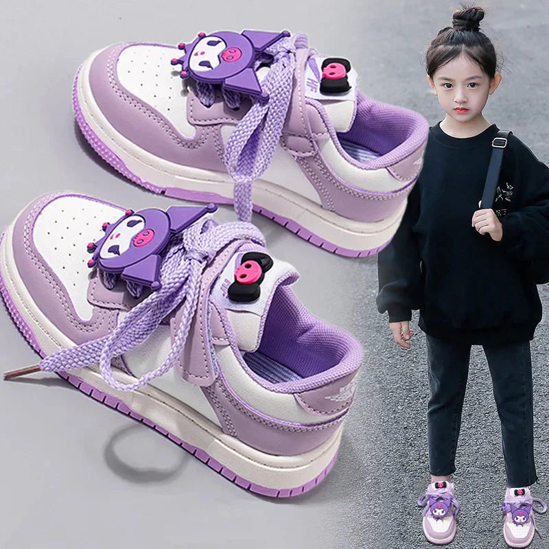 Sanrio Kuromi Children's Casual Shoes Girls Cute Cartoon Comfortable Board Shoes Breathable Non Slip Running Shoes Sneakers SHOWLU FASHION STORE