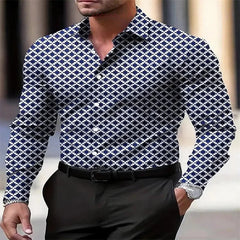 Men's fashion casual long-sleeved plaid shirt breathable top 11 colors casual business shirt lapel long-sleeved shirt