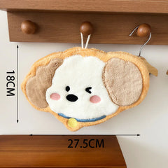 Soft and Cute Puppy Hand Towel Hanging Type Absorbent Quick Drying Towel Cute Cartoon Household Kitchen and Bathroom Hand Towel