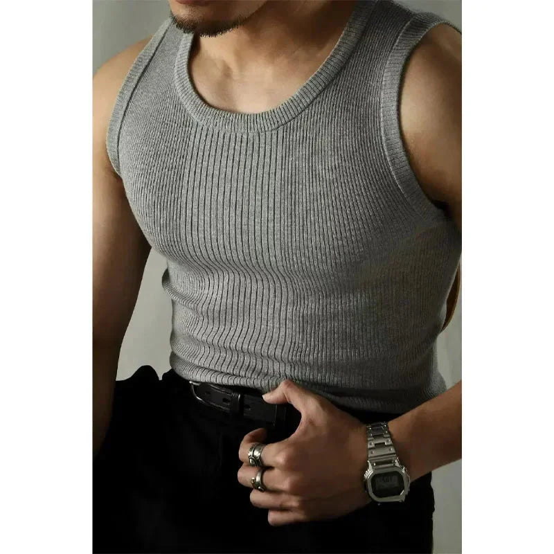 High Tuality Slim-fit Stretch Vest Sleeveless Base Shirt Short Sleeve Tee Oversized T-shirt Summer Men Clothing Sports shirt Top SHOWLU FASHION STORE