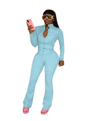 Fall 2024 Women Clothes Two Piece Flared Pants Tracksuits Set Casual Gym Active Wear 2 Piece Set Lounge Womens Matching Sets SHOWLU FASHION STORE