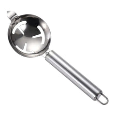 Long Handle Stainless Steel Yolk Filter Silver Extended Lug Design Stainless Steel Egg Separator Professional Hangable