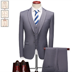 2025 New Men's Business Casual Suit for Weddings Male Solid Colour Formal Suit Sets Men Prom Party Tuxedo Dress