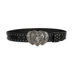 Unisex Jeans Belt sword red heart Gothic Y2k Fashion Belts For Women Designer Luxury Black Rivet Punk Accessory Men's Belt Male