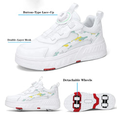 Mesh Roller Skates Boys Girls Casual Walking Shoes Outdoor Retractable Roller Shoes School Students Roller Skating Sports Shoes SHOWLU FASHION STORE