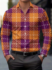 Men's Stylish Casual Long Sleeve Shirt Breathable Tops Gradient Casual Business Shirts Full Sleeve shirts Turn-Down Collar