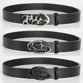 Punk Waist Belt with Geometric Alloy Needle Buckle, Stylish Men Women Accessory, Strap Suitable for Daily Wear and Gift Giving